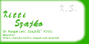 kitti szajko business card